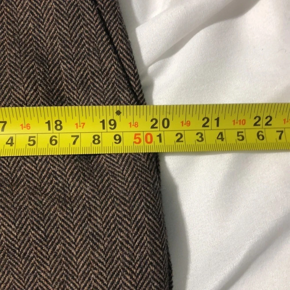 Banana Republic Reegan Wool Blend  Trousers Brown Herringbone pockets - Picture 12 of 12